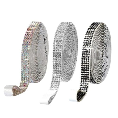 3 Stuks Zelfklevende Strass Tape voor Decoratie van Cadeaus en Accessoires