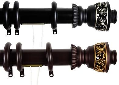 InStyleDesign Scroll Decorative Traverse Rod with Center Open Rings