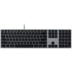 Matias toetsenbord met numeriek gedeelte (Spacegrijs) (US, Kabelgebunden), Tastatur, Grau