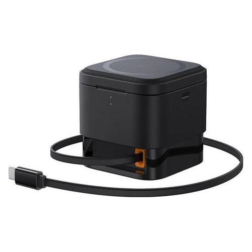 Baseus - Charging Station (P10264100123-00) - Cube Shape, MagSafe, Qi, Type-C, 25W - Black (25 W) (P10264100123-00)