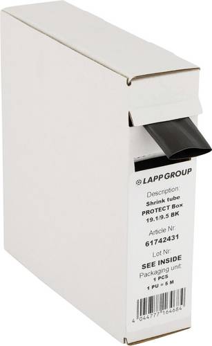 LAPP 61742427 Schrumpfschlauch Schwarz 4.8mm 2.4mm Schrumpfrate:2:1 10m