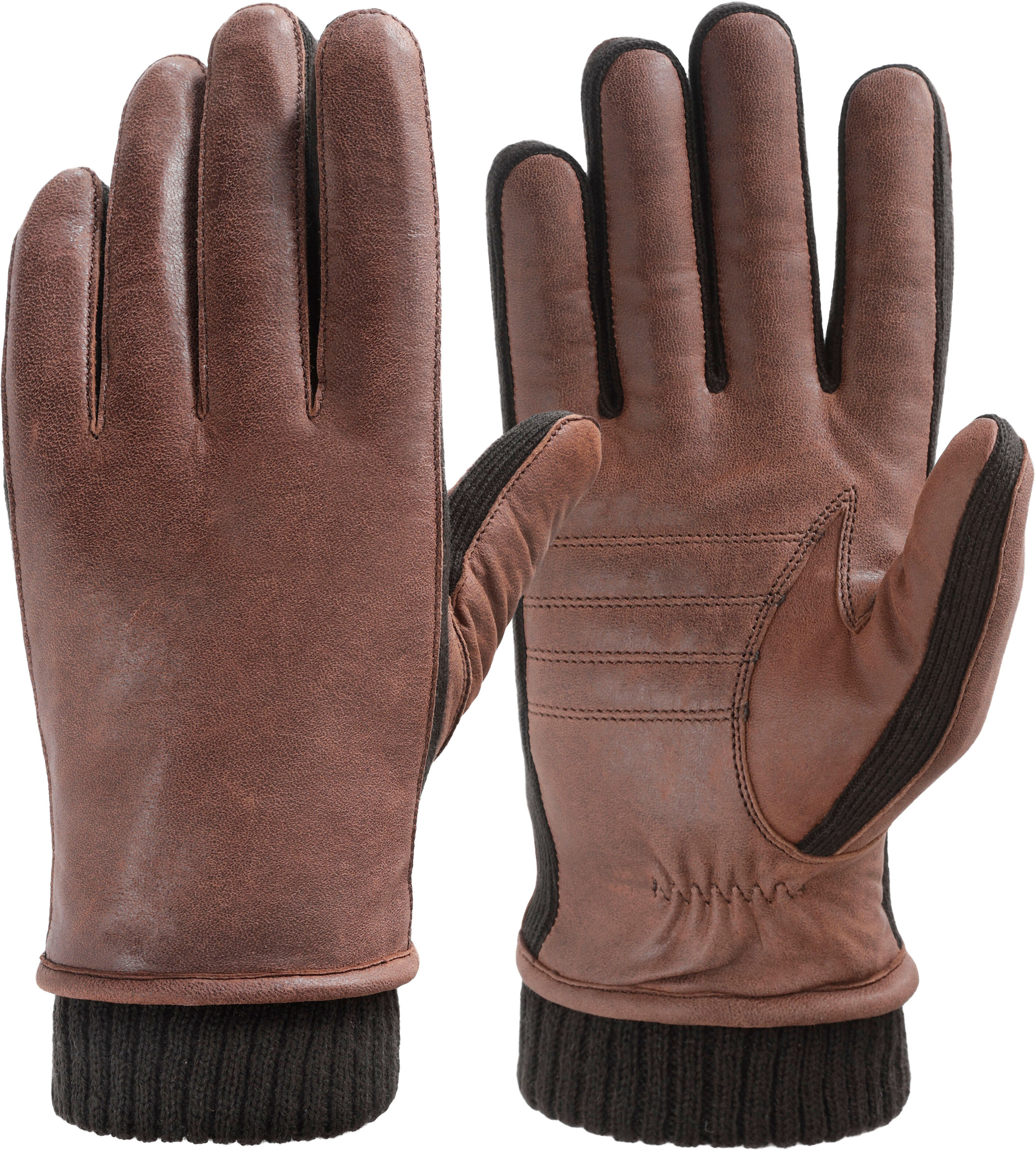 Lederhandschuhe PEARLWOOD, Herren, Gr. 9.5, braun (whiskey), Schafsleder, unifarben, Handschuhe Lederhandschuhe, mit wärmendem Futter whiskey 9.5
