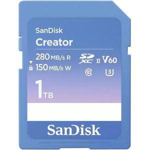 SanDisk SD-Karte Creator, SDSDXEP-1T00-GNCIS, 1TB, bis 280 MB/s, SDXC, mit V60 und UHS-II U3