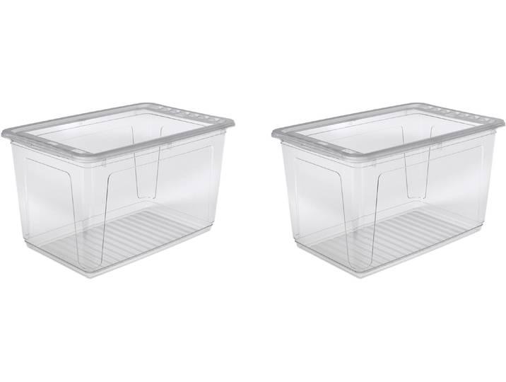Aufbewahrungsbox KEEEPER bea , transparent, B:39cm H:35cm, Kunststoff, Aufbewahrungsboxen, Aufbewahrungsbox, 2 x 52 L, mit Air Control-System