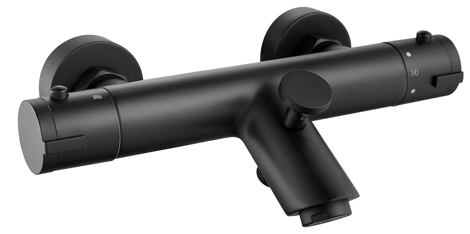 Dripio Thermostatische douchekraan, rond, opbouwmodel, zwart