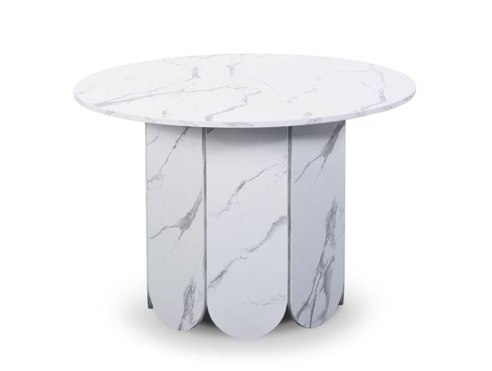Table ronde style japandi extensible 310cm rallonges intégrées effet