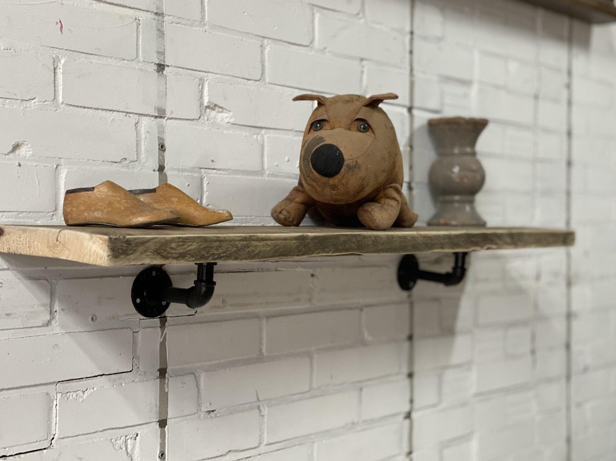 Chan Steigerhouten Vintage Plank met Pijpconstructie