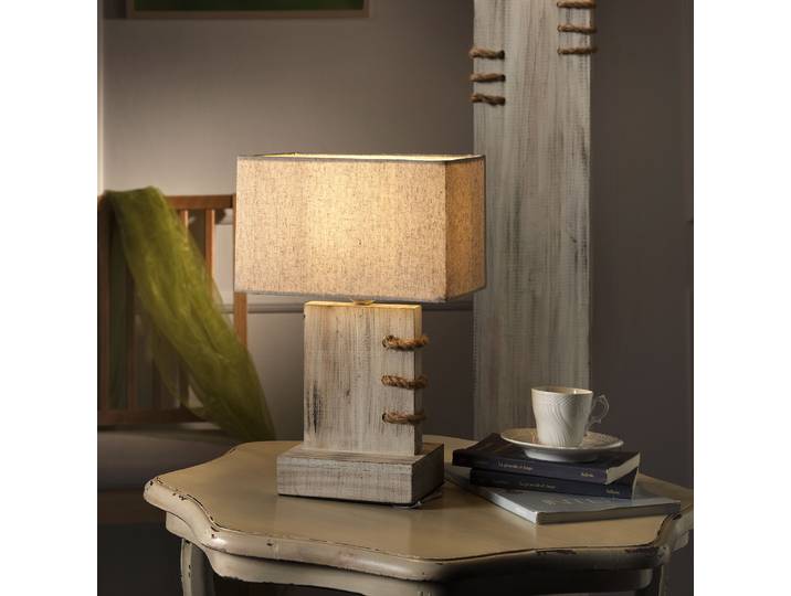 Lampe de table Gea - Type A 22 x 33 x 15cm Beige Coton E27