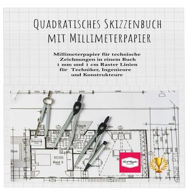 Quadratisches Skizzenbuch mit Millimeterpapier, Taschenbuch von Kurt Heppke, BoD – Books on Demand, 978-3-7562-1546-1