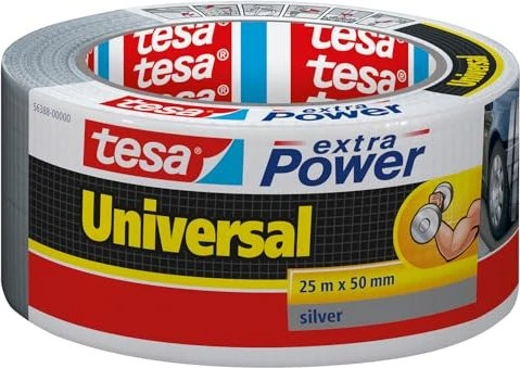 tesa Folienband extra Power Universal, 50 mm x 25 m, silber