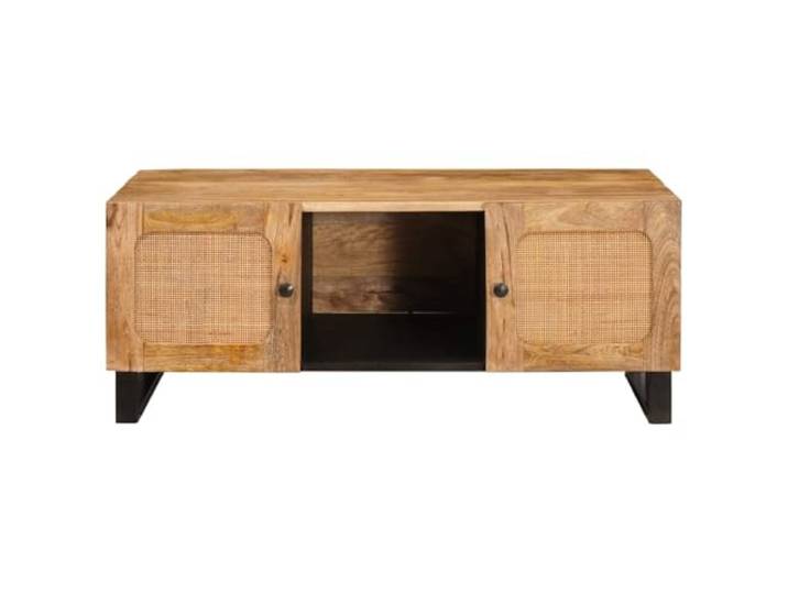 KTHLBRH Beistelltisch Eiche Handwerk 100 x 54 x 40 cm Massivholz, modernes Design, für Wohnzimmer und Wohnzimmer, rechteckig
