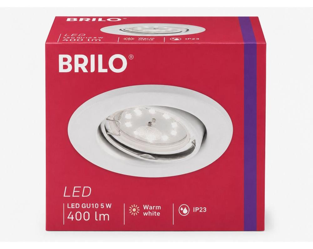 Briloner LED inbouwlamp rond, wit