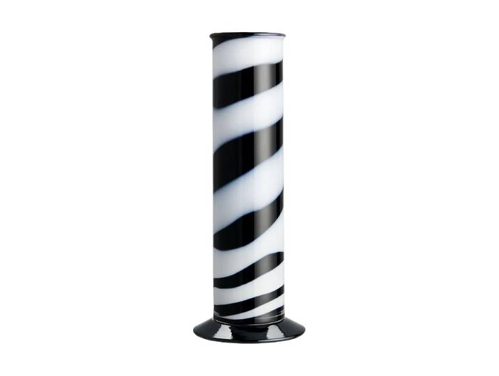 Kosta Boda Laborzylinder Vase 30 cm Schwarz-weiß