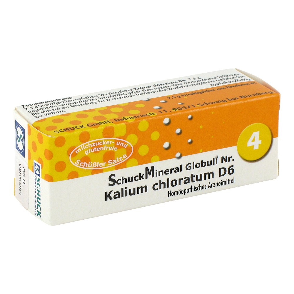 SCHUCK GmbH Arzneimittelfabrik Schuckmineral Globuli 4 Kalium chloratum D6 00413297