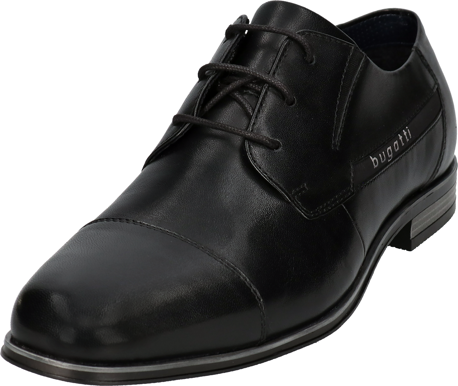 Schnürschuh BUGATTI, Herren, Gr. 45, Lederimitat, schwarz, festlich, Schuhe Schnürschuh, modisch und eleganter Business-Schuh, Festtagsschuh