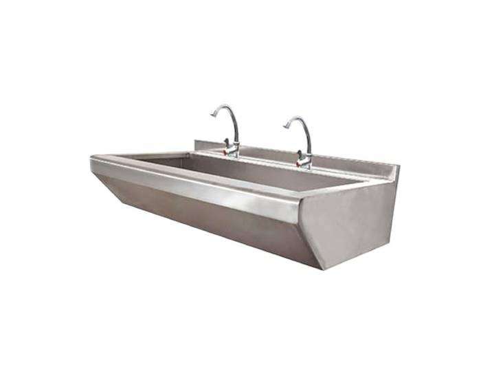 Küchenspüle Einzelbecken mit Backsplash, Edelstahlspüle Spülbecken Gastrospüle Gastro Spüle Edelstahl Küchenspüle zur Wandmontage(120X40cm/47.2X15.7in)