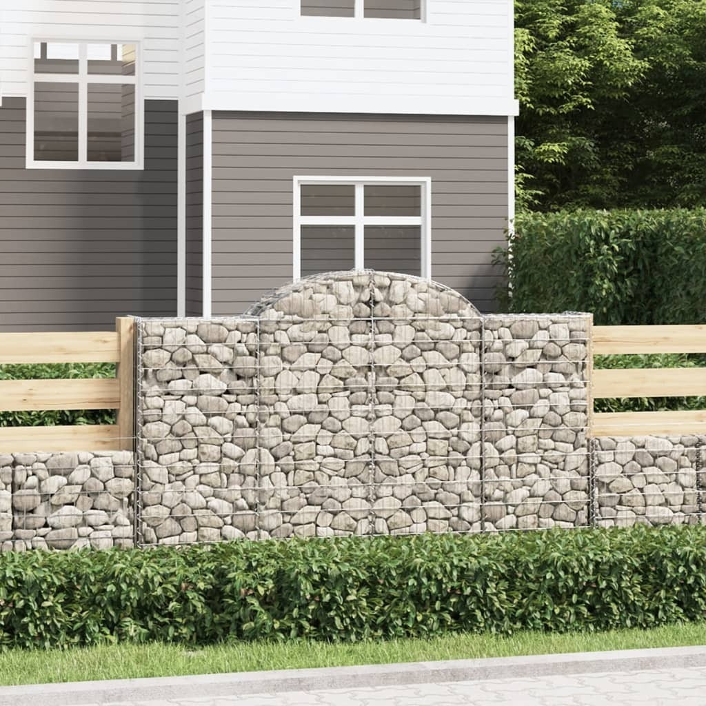 Maison Exclusive Geknoopte gaasbakken 9 stuks verzinkt staal B/D/H: 200 x 30 x 120/140 cm
