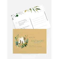 Antwortkarten für Ihre Feier selbst gestalten mit Spruch und Fotos im Onlinedesigner bei Meine-Kartenmanufaktur.de