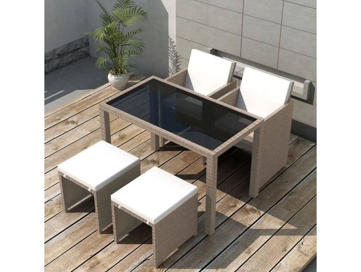 Ensemble Table chaise de jardin Confort & Haute qualité - Meuble encastrable avec