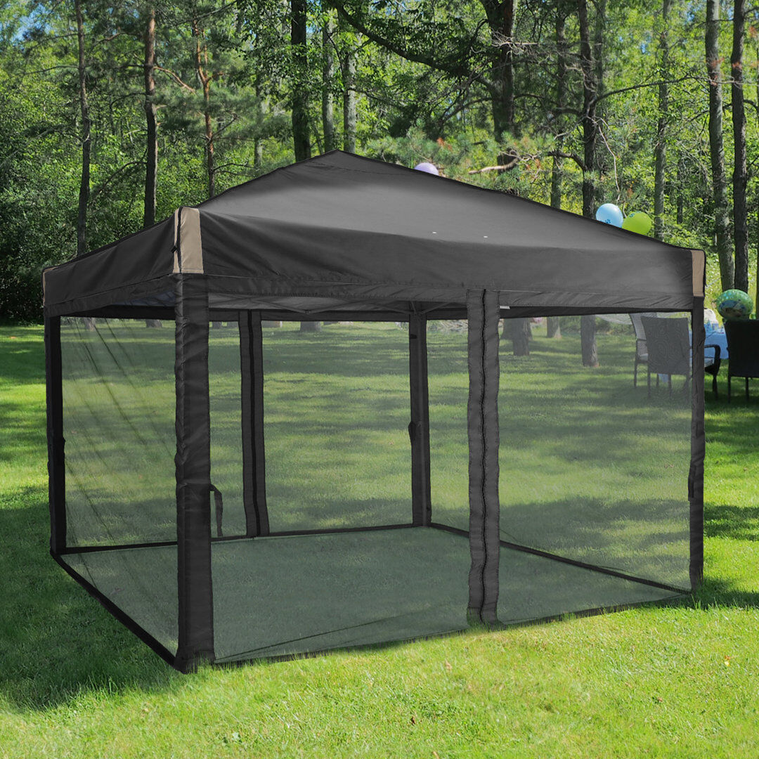 COWVIE 3x3 M Pop Up Canopy Tent with Netting Black