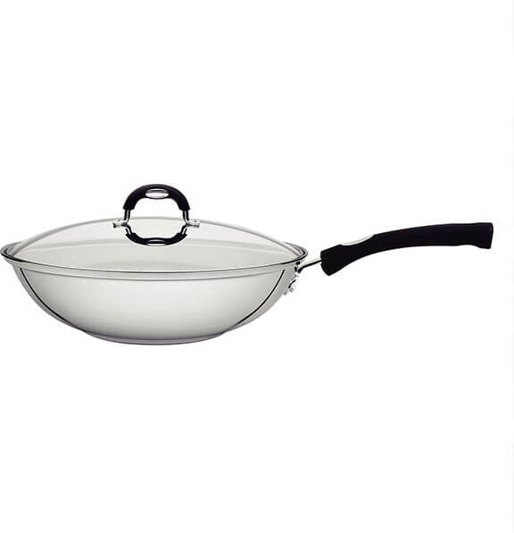 Tramontina Astro 28cm Stainless Steel Wok With Lid