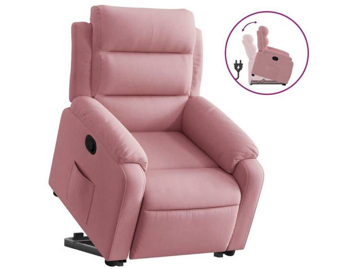 Nouveau Fauteuil inclinable Chaise simple 1 pc Rose Velours poids:27.05 kg_14379