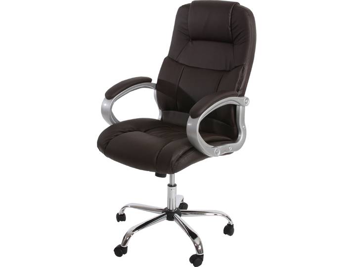 Chaise de bureau professionnelle Boston XXL fauteuil de direction version US\, charge max. 150kg\, similicuir ~ brun