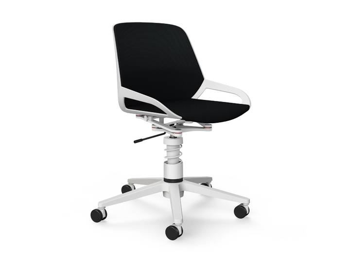 Office swivel chair Aeris Numo Task without armrests, Black/White, New, Ergonomic chair - ideal for flexible working