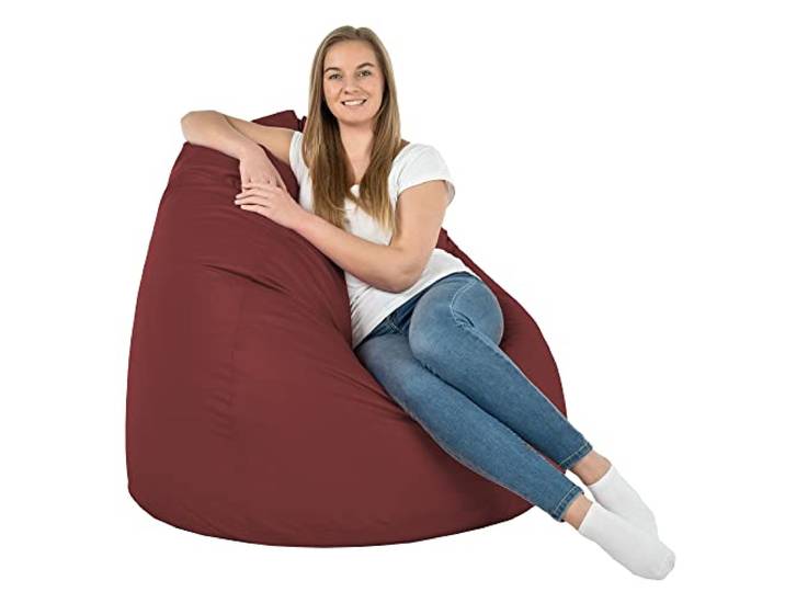 Italpouf , Sitzsack XXL Größe, Sitzkissen, Riesensitzsack, Indoor, Kunstleder, Sitzsack Sessel für Kinder und Erwachsene, EPS Perlen Füllung, Zertifiziert, Rotwein