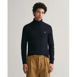 Gant für Herren. 8050607 Marineblauer Rollkragenpullover (S), Lässig, Baumwolle