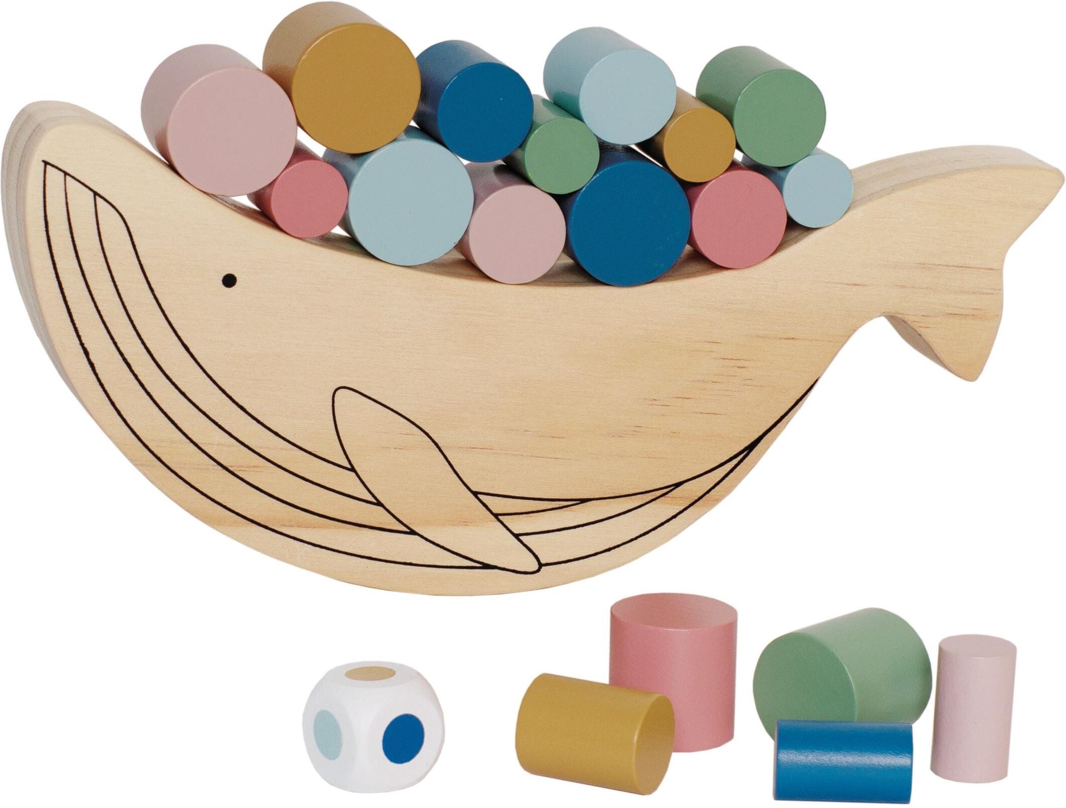 Stapelspielzeug JABADABADO "Balancing Whale", Baby, bunt (mehrfarbig), Holz, Stapelspielzeug Stapelspielzeug mehrfarbig Einheitsgröße