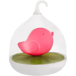 Tischlampe Kinderleuchte LED Dekolampe Akkuleuchte Touchdimmer Nachtlicht Sensor Kinderzimmerlampe, Vogel Design pink, DxH 14x17 cm