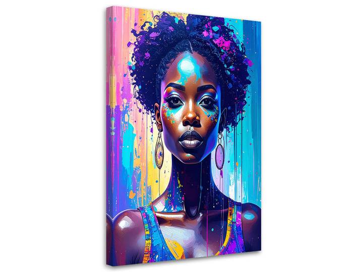 Feeby Leinwandbild Abstrakt Porträt einer Frau 80x120cm, Mehrfarbig, Person/Charakter, Rechteckig, 80x120 cm, Bilder & Rahmen, Bilder, Leinwandbilder