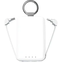 Jaym Batterie De Secours Ultra Compacte 4 000 Mah Porte-Clés Blanche - Bulk Pour Personnalisation (4000 mAh, 12 W), Powerbank, Weiss