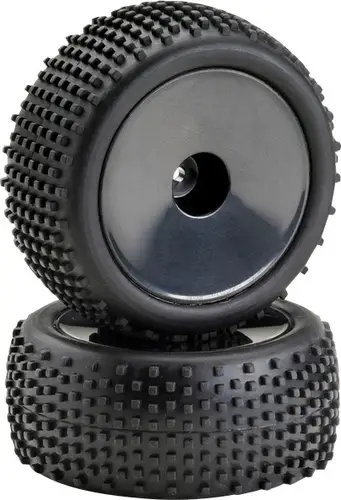 Absima 1:10 Buggy Kompletträder Pin line Disk Schwarz 1 Paar