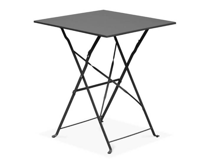 Table de jardin pliante bistrot en acier gris Rome - Oviala