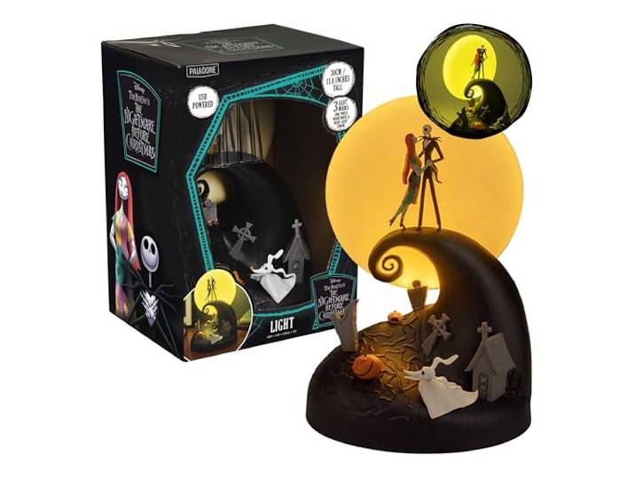 Nightmare Before Christmas Diorama Light - Officiellement Licencié Lumière Diorama 30cm Modes lumière chaude et froide Affichage USB Scène iconique Cadeau Disney