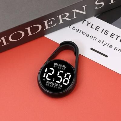 Uplift Essentials LED Electronic Hanging Pocket Watch black