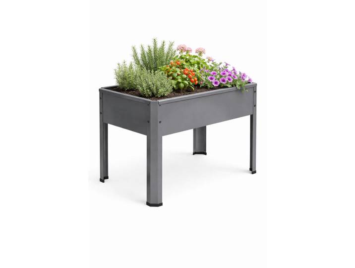 Hochbeet, Schwarz, Metall, 26 l, 50x45x40 cm, Gartenzubehör, Hochbeet