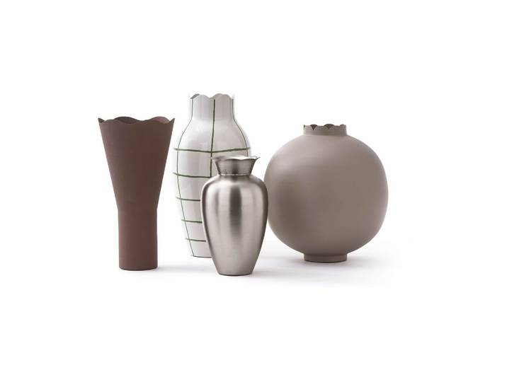 Set de 4 vases en fer recyclé multicolore h26cm Wavy