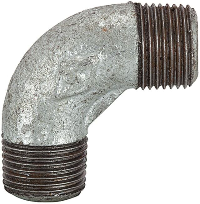 Riegler Coude 94, 90°, M/M, R 1 1/2, fonte malléable noire galvanisée (TFW 94-112)