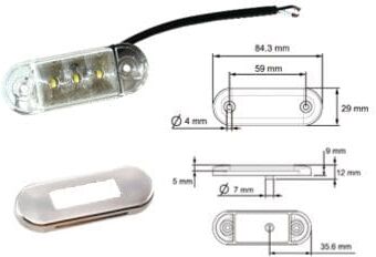 FANALE SIDE- MARKER "FULL IMMERSION" 3 LED