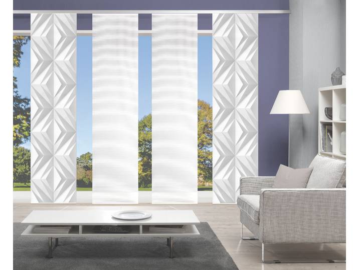 Schiebegardine VISION S FRESKO , grau, B:60cm H:260cm, Polyester, Gardinen, Schiebegardine, DIGITALDRUCK