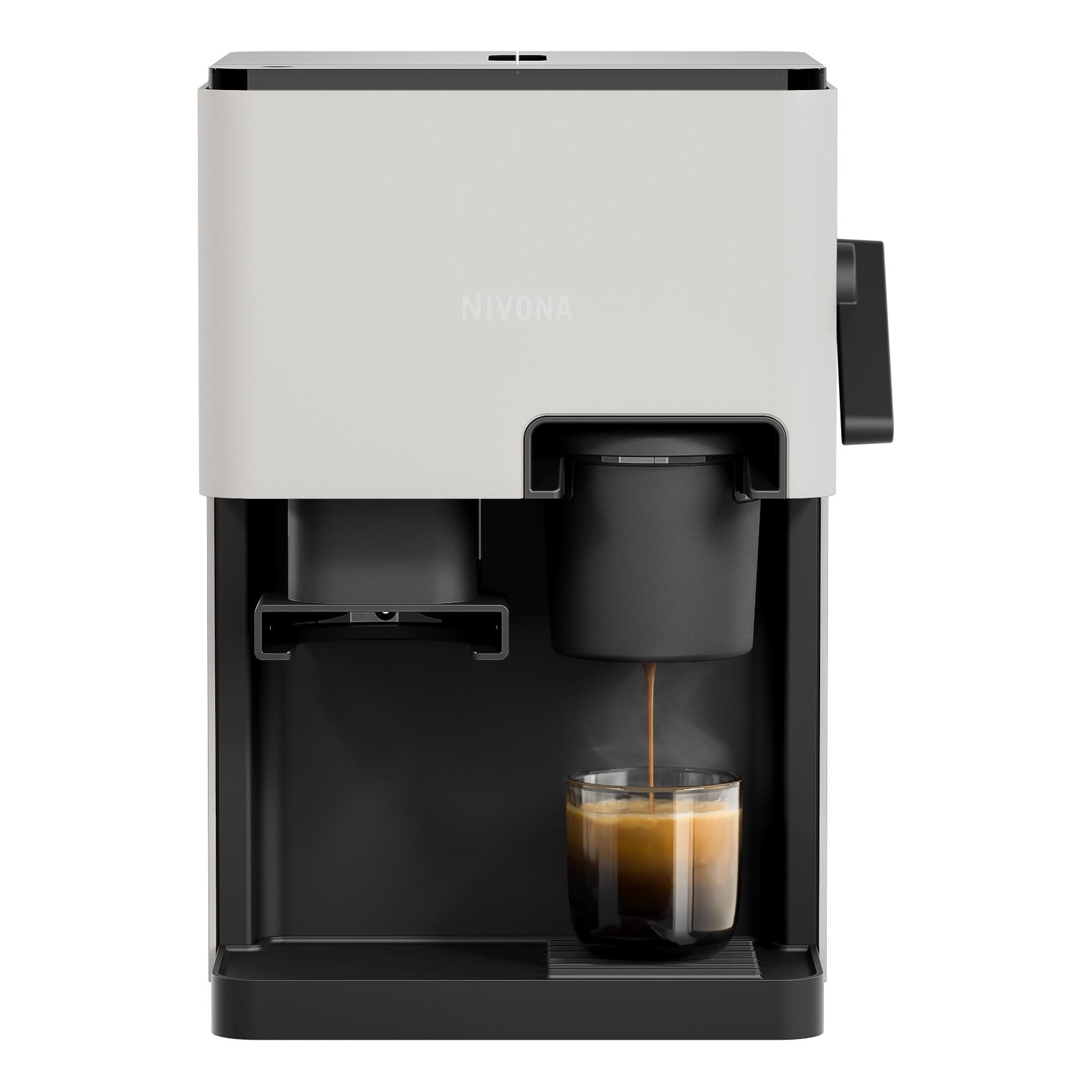 NIVONA CUBE 4102 Kaffeeautomat, Cremeweiß (Kegelmahlwerk Schwarz Touchdisplay, 250 g Bohnenbehälter