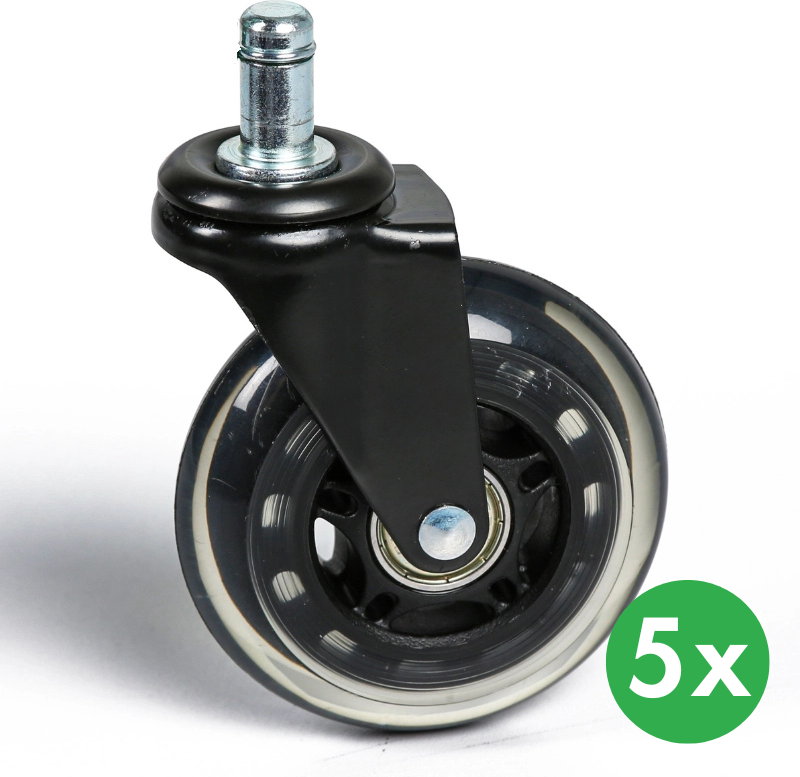 B2B Partner Bürostuhl Ersatz Rollerblade Lenkrollen, 5 Stk.