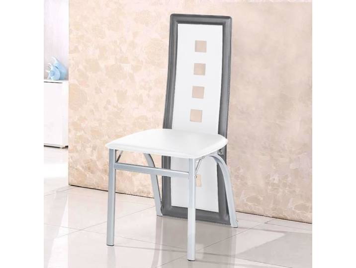 KEKE 8er Chaises de salle à manger - Blanc/Gris - Style Mode minimaliste moderne - 102 (L) * 45 (W) * 20 (H)