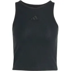 ADIDAS Damen Top KIT GERIPPT KLEINES LOGO, Größe M in Schwarz Schwarz
