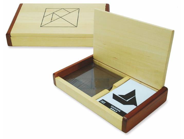 Tangram dubbel kist - Tangram set - 60 kaarten - Hout
