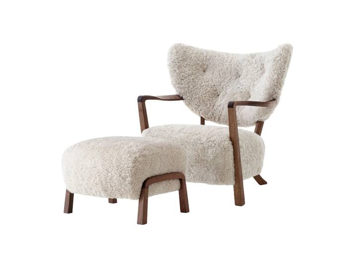 &Tradition Chaise longue Wulff ATD2 fauteuil et pouf ATD3 Noyer huilé-Moonlight