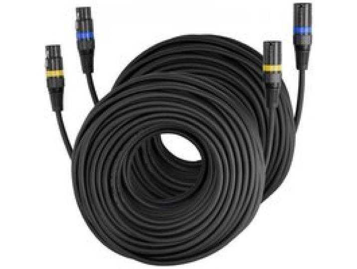 VEVOR Câble XLR 30,48 m, lot de 2, câble de microphone DMX mâles vers femelles symétriques blindés, cordon de haut-parleur XLR 3 broches plaqués or, pour éclairage de scène, amplificateurs, mixeurs